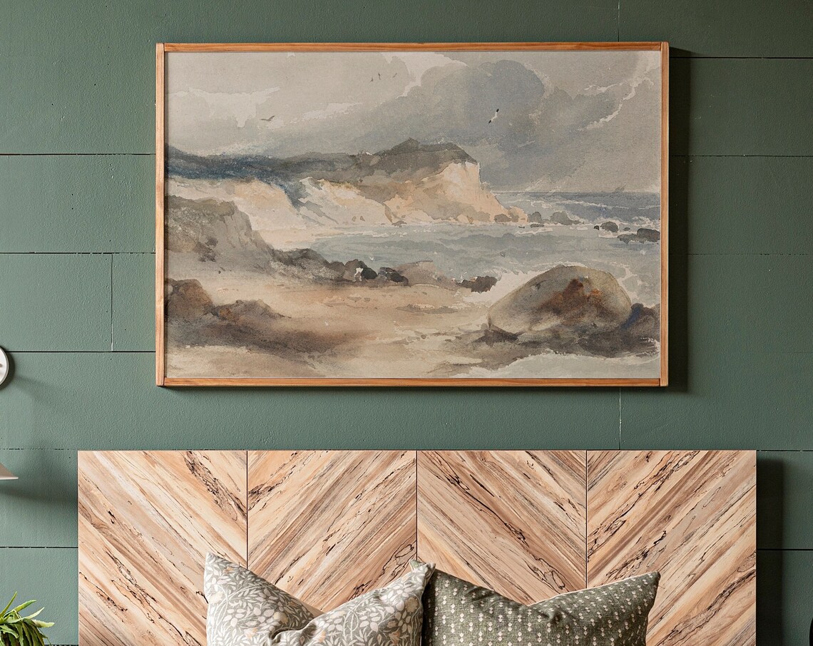 Vintage Beach Abstract, Ocean Scene Art Print