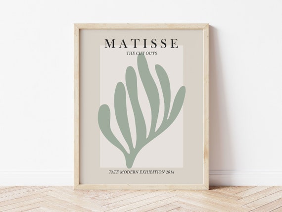 Matisse Cut-Out Leaf Exhibition Poster, Sage Green