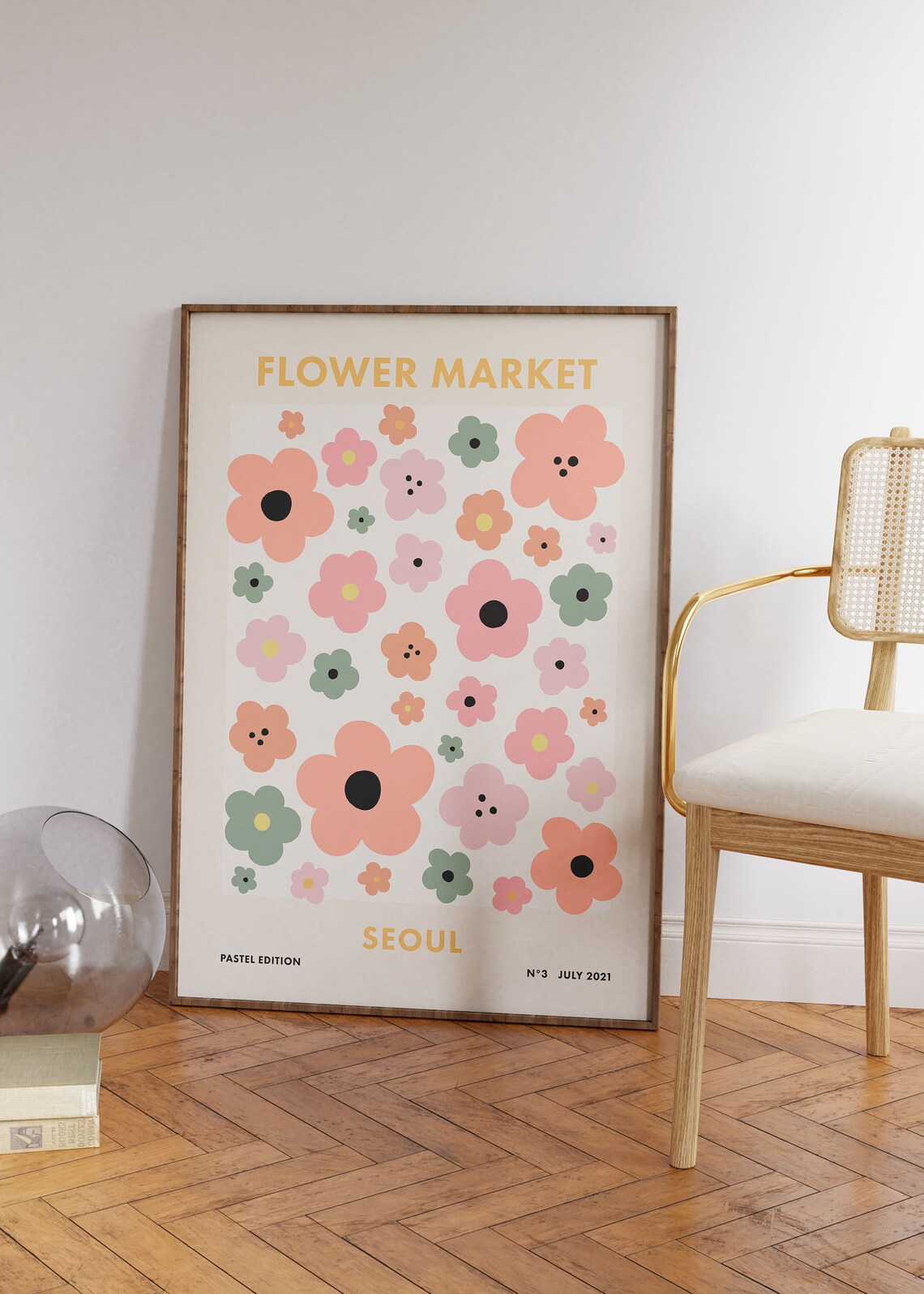 Flower Market Seoul Retro Pastel Floral Pattern Botanical Poster - Image 2