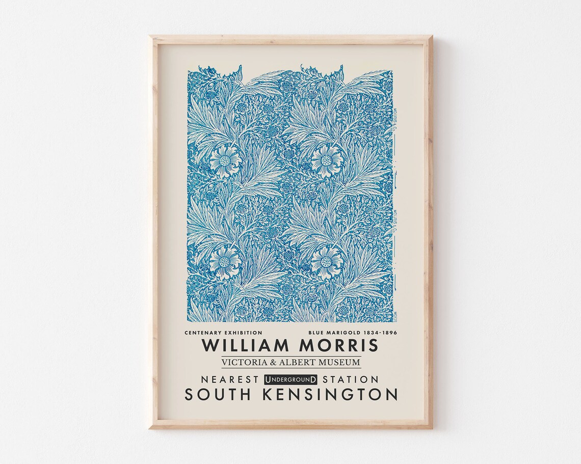 William Morris Botanical Exhibition Poster, Art Nouveau