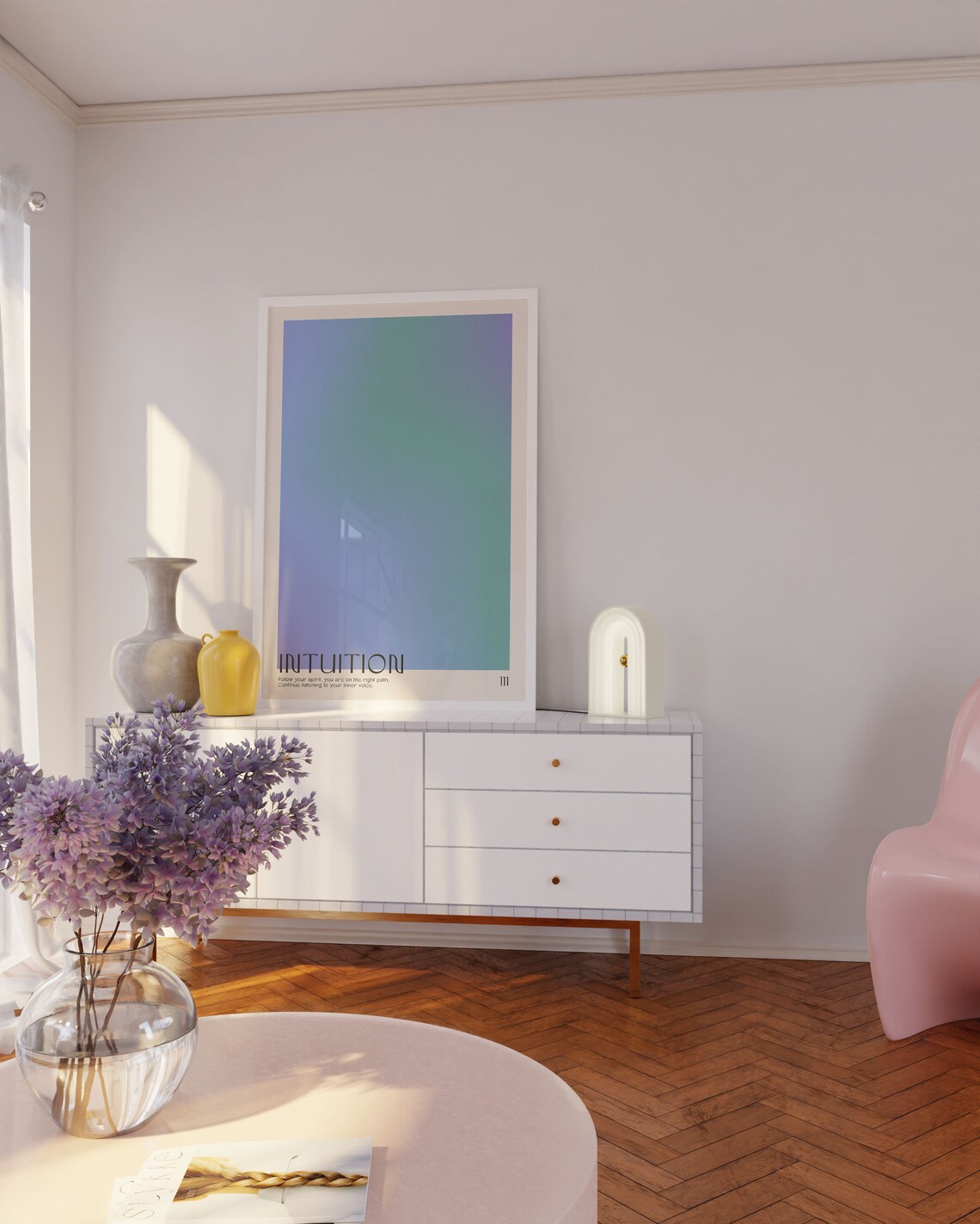 Angel Number 111 Intuition Inner Voice Pastel Gradient Poster - Image 3