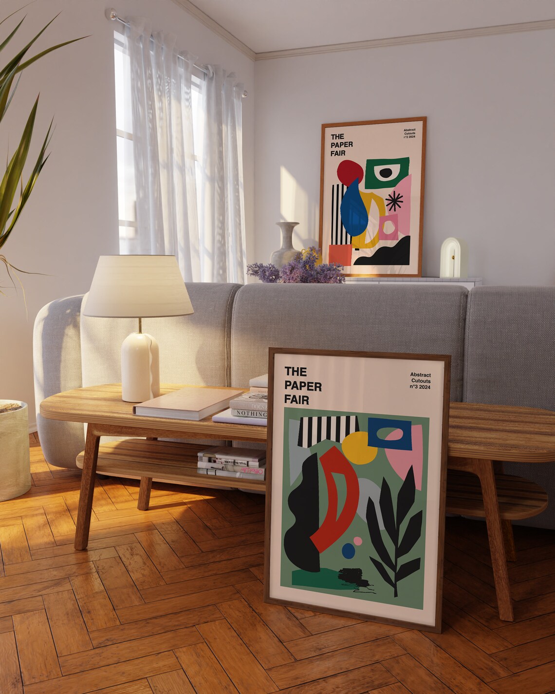 The Paper Fair Abstract Cutouts No 3 Sage Green Modern Art Poster - Image 3