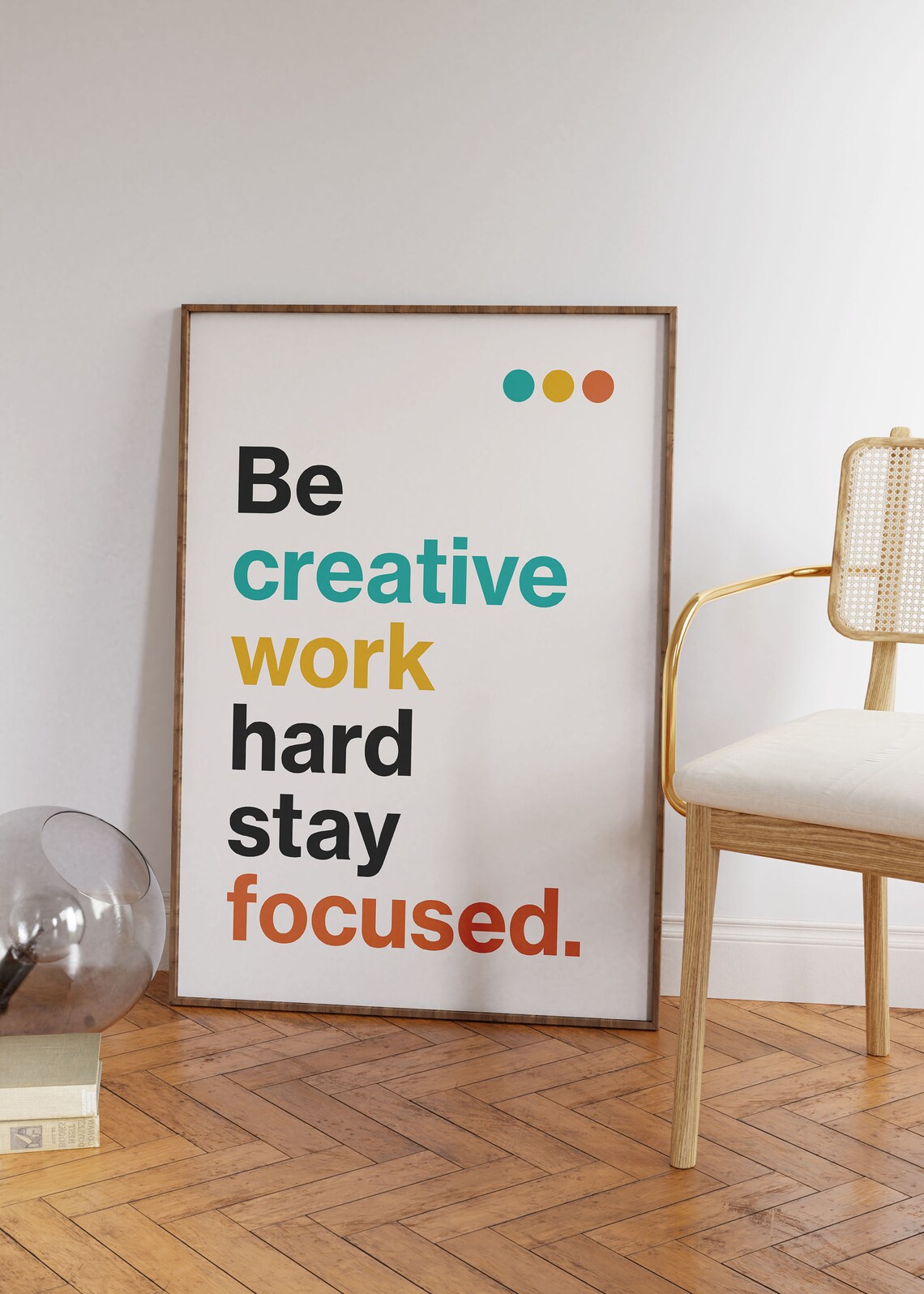 Retro Inspirational Office Typography Art Print - Image 3