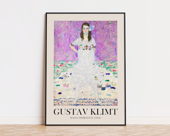 Gustav Klimt Mada Primavesi 1912 Portrait Pastel Floral Print