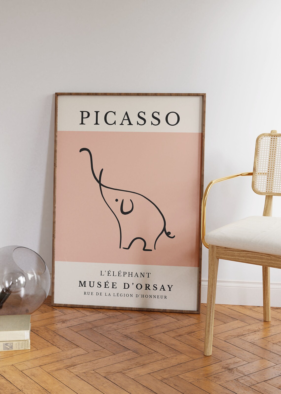 Picasso Elephant One Line Drawing Pink Museum Exhibition Wall Decor Poster - Image 2