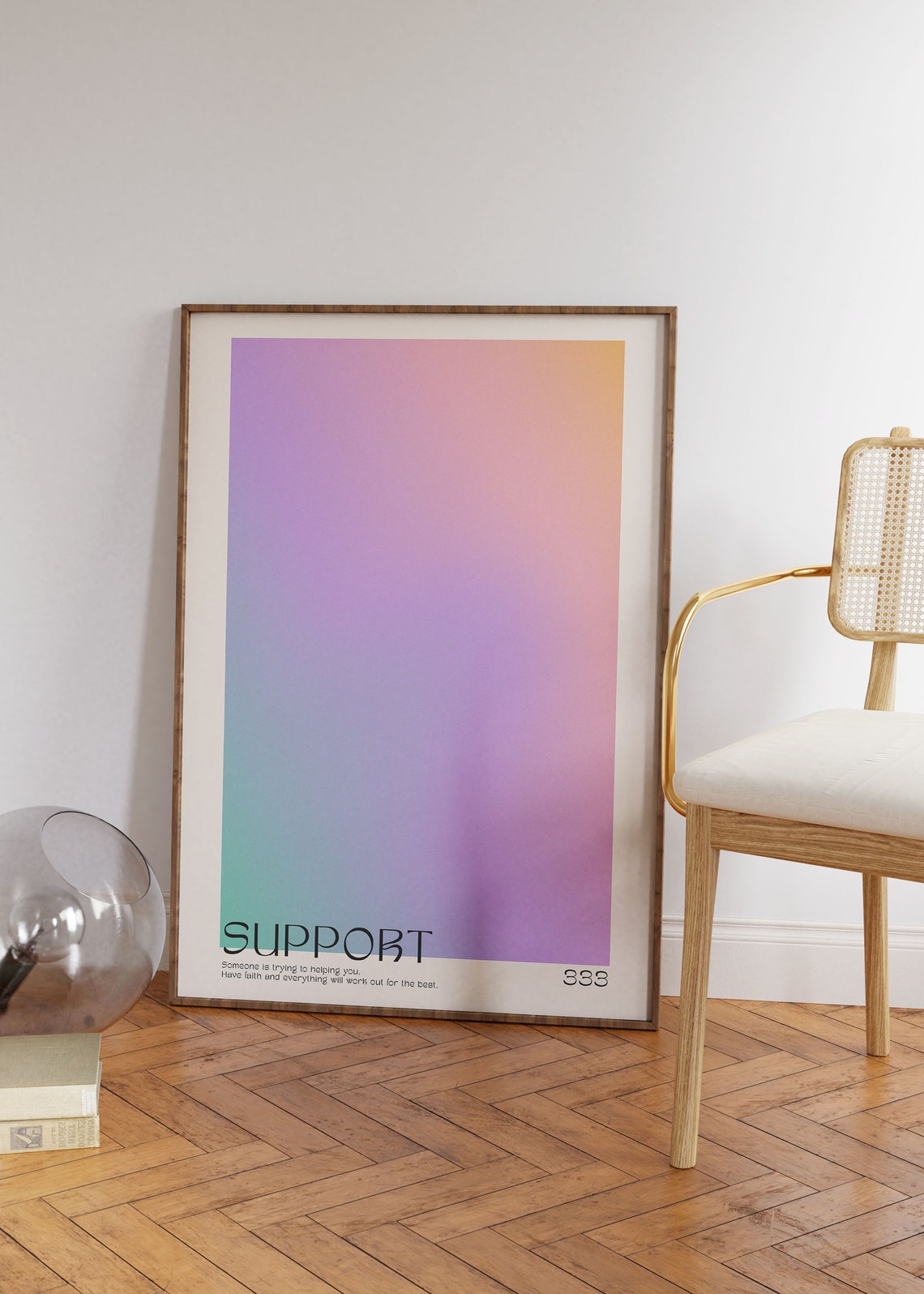 Angel Number 333 Support Affirmation Aura Pastel Gradient Poster - Image 2