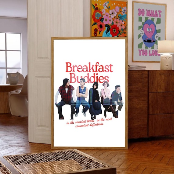 Breakfast Buddies Retro 80s Teen Movie Fan Tribute Art Poster