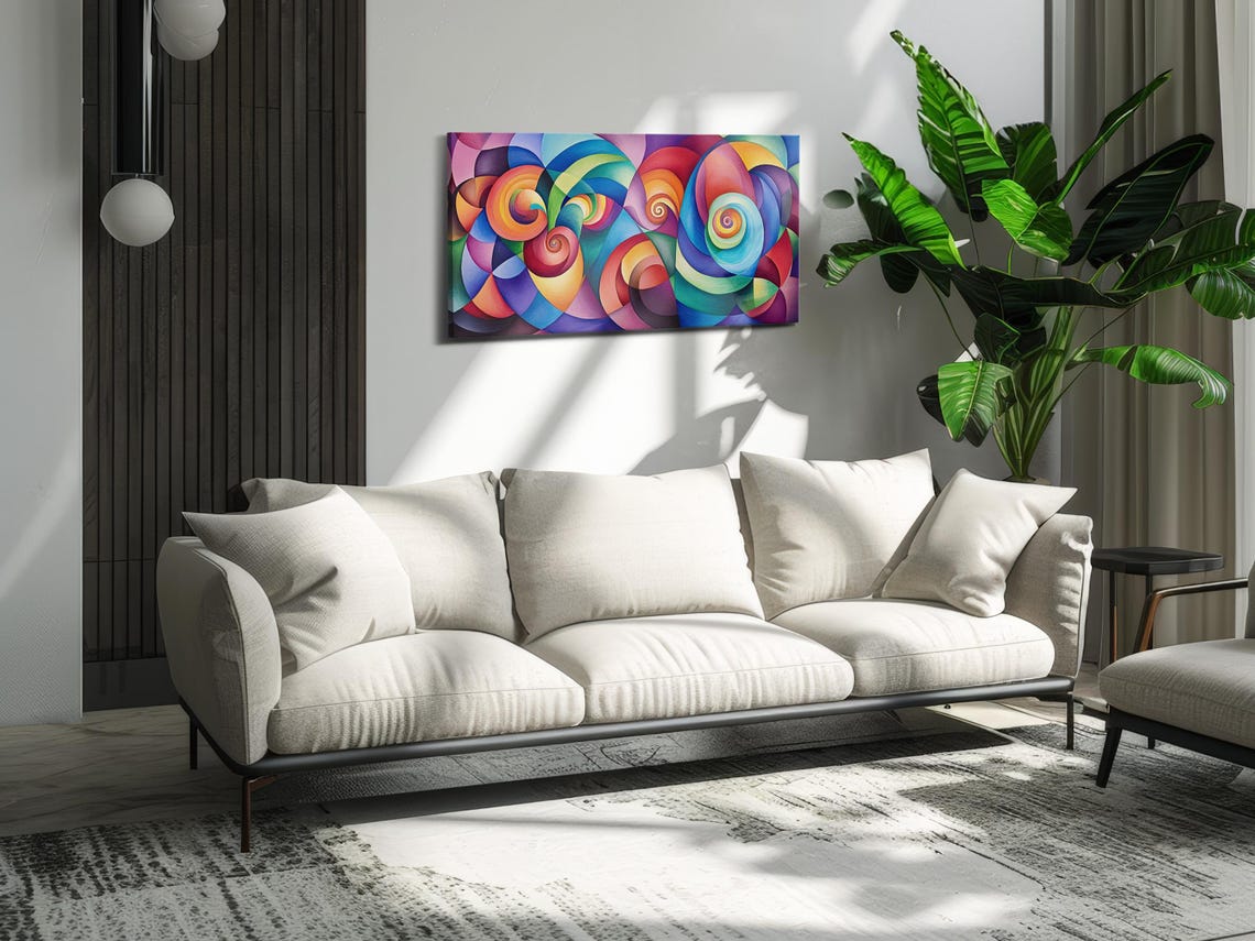 Swirling Rainbow Spiral Art Print - Image 2