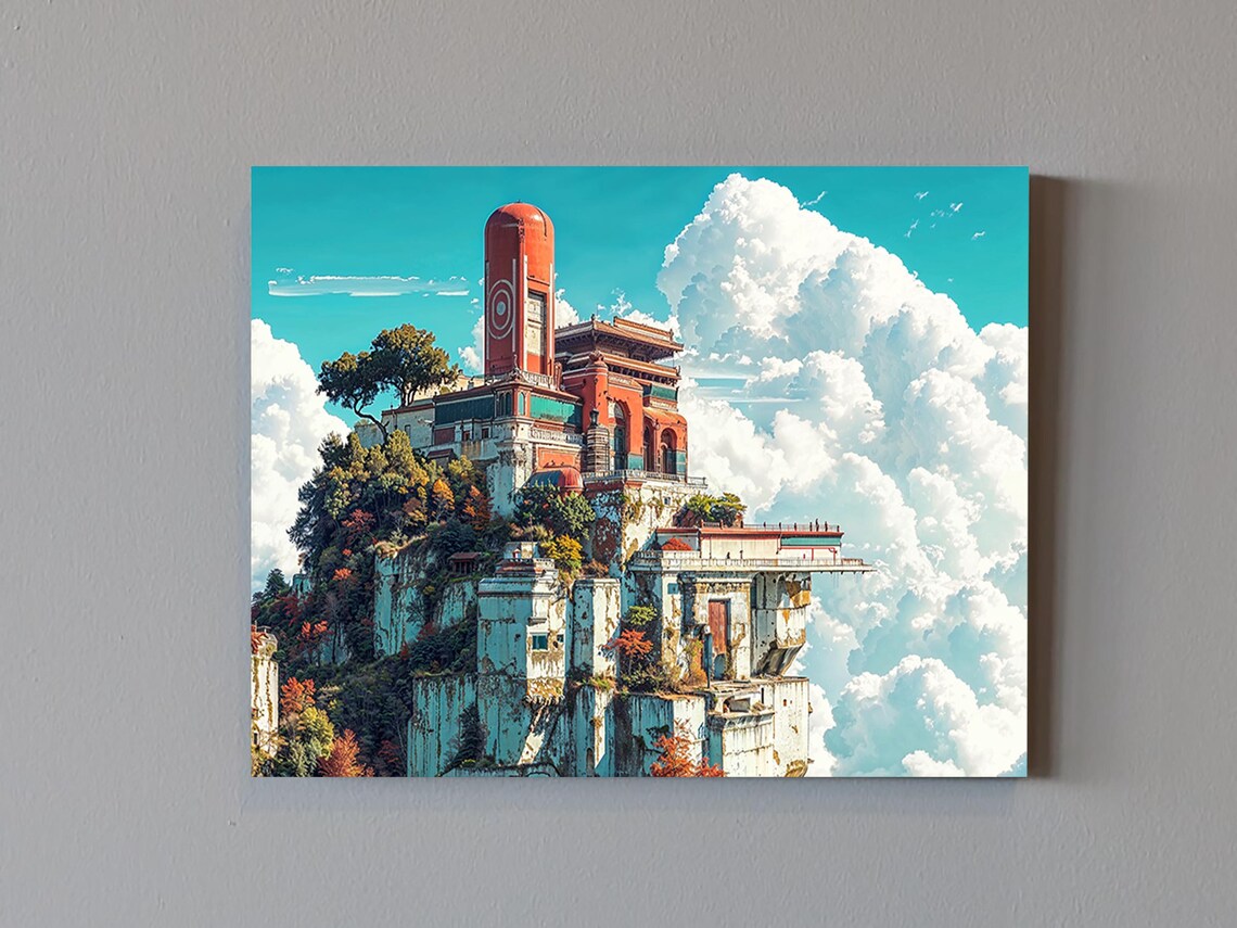 Abandoned Hospital On The Side Of A Mountain Art Block Print