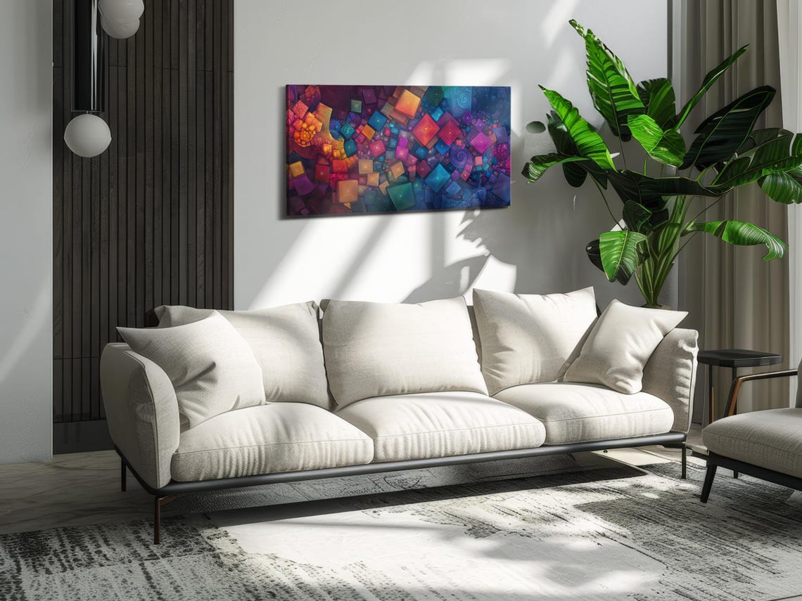 Vibrant Geometric Squares Print Print - Image 2