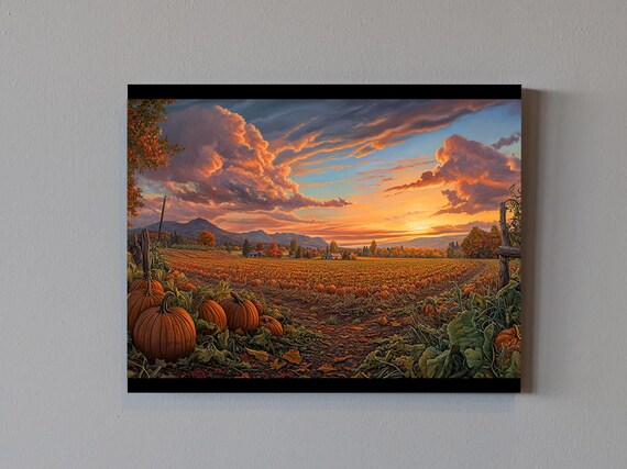 Pumpkin Patch - Rustic Autumn Art Print