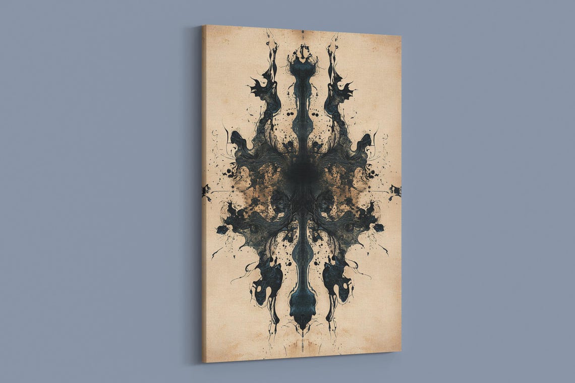 Monochrome Ink Symmetry Art Print - Image 2