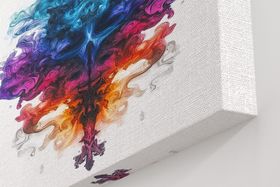 Vibrant Rainbow Ink Swirl Print Print - Image 5