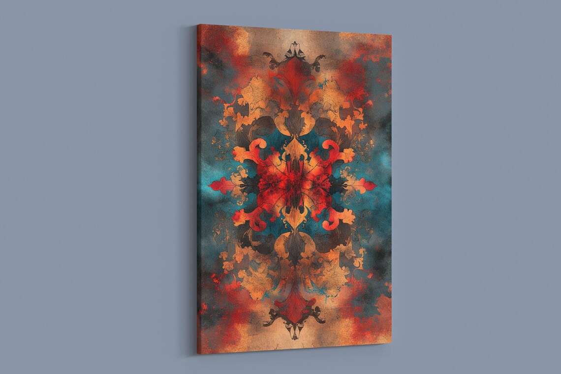 Colorful Abstract Kaleidoscope, Psychedelic Art Print
