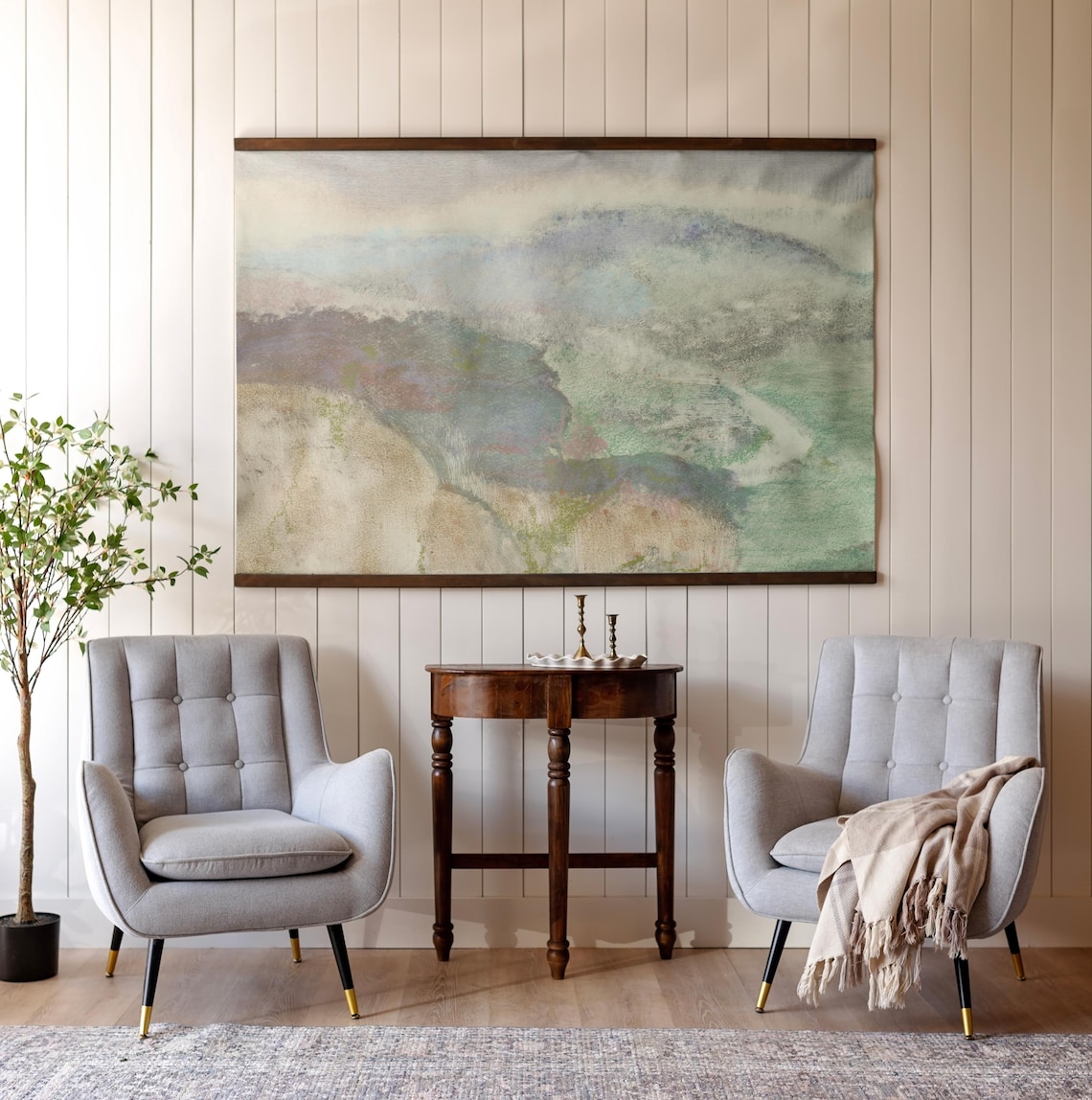 Soft Pastel Abstract Hills Landscape Modern Color Wash Poster - Image 2