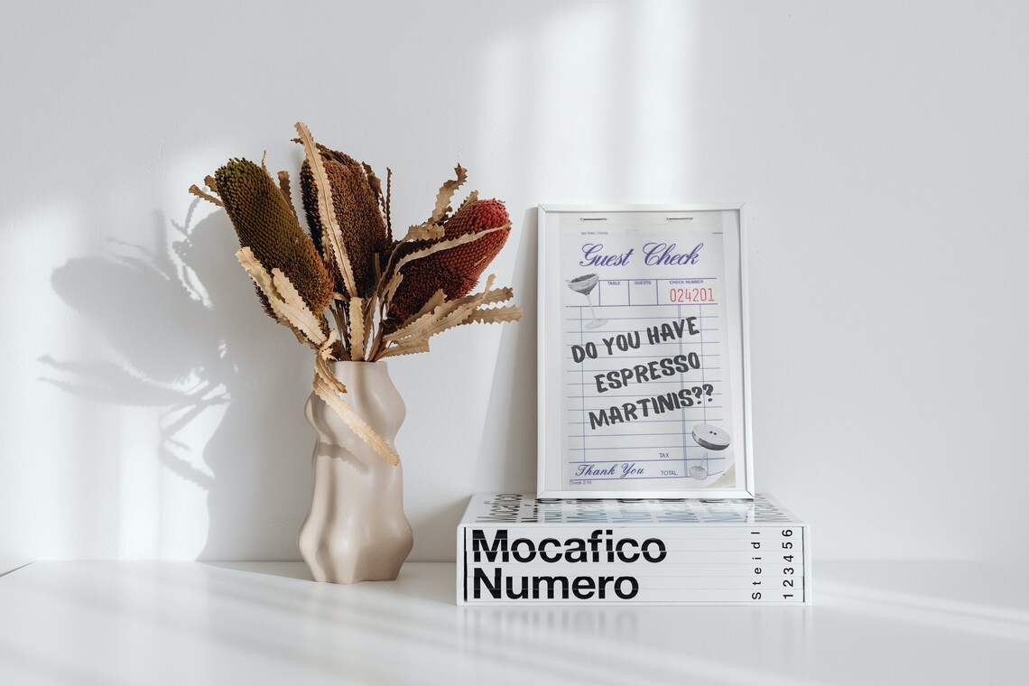 Espresso Martini Guest Check Minimal Art Print - Image 2