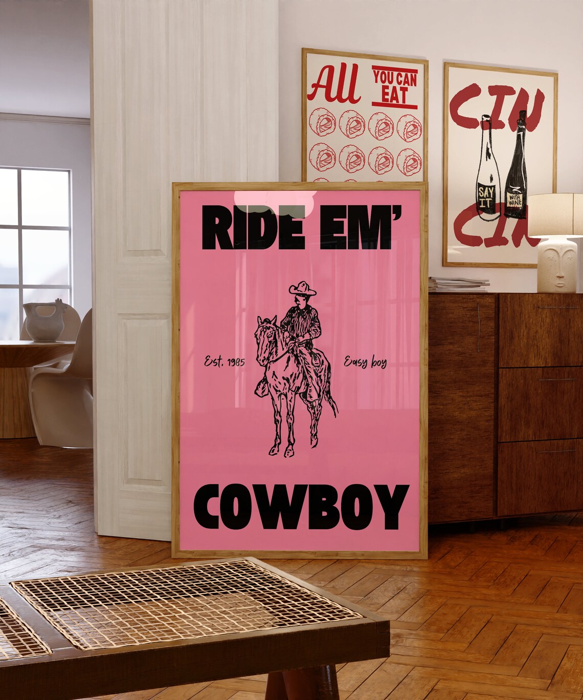 Pink Cowboy Poster, Vintage Western Art Print - Image 5