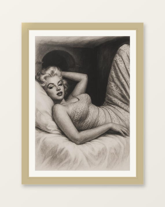 Elegant Vintage Monochrome Reclining Woman Wall Art