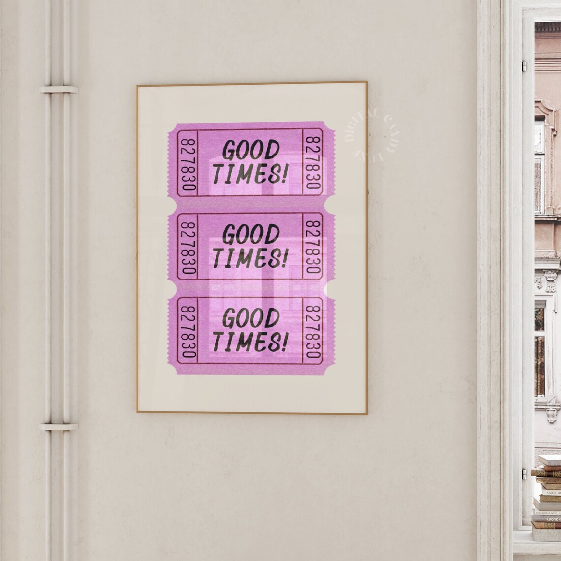 Good Times Ticket Retro Art Print, Preppy Decor