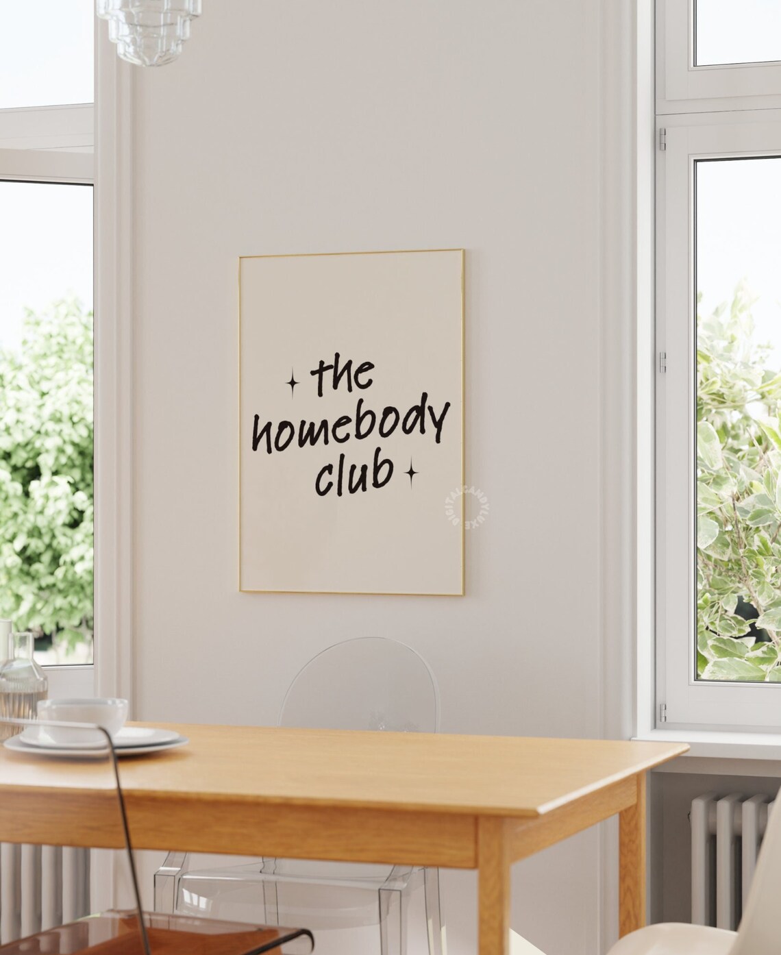 The Homebody Club Art Print, Trendy Wall Decor