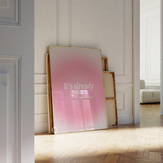 Pink Aura Print Trendy Wall Art Prints Retro Prints And Posters Girly Manifestation Wall Decor Bedroom Prints Cute Art