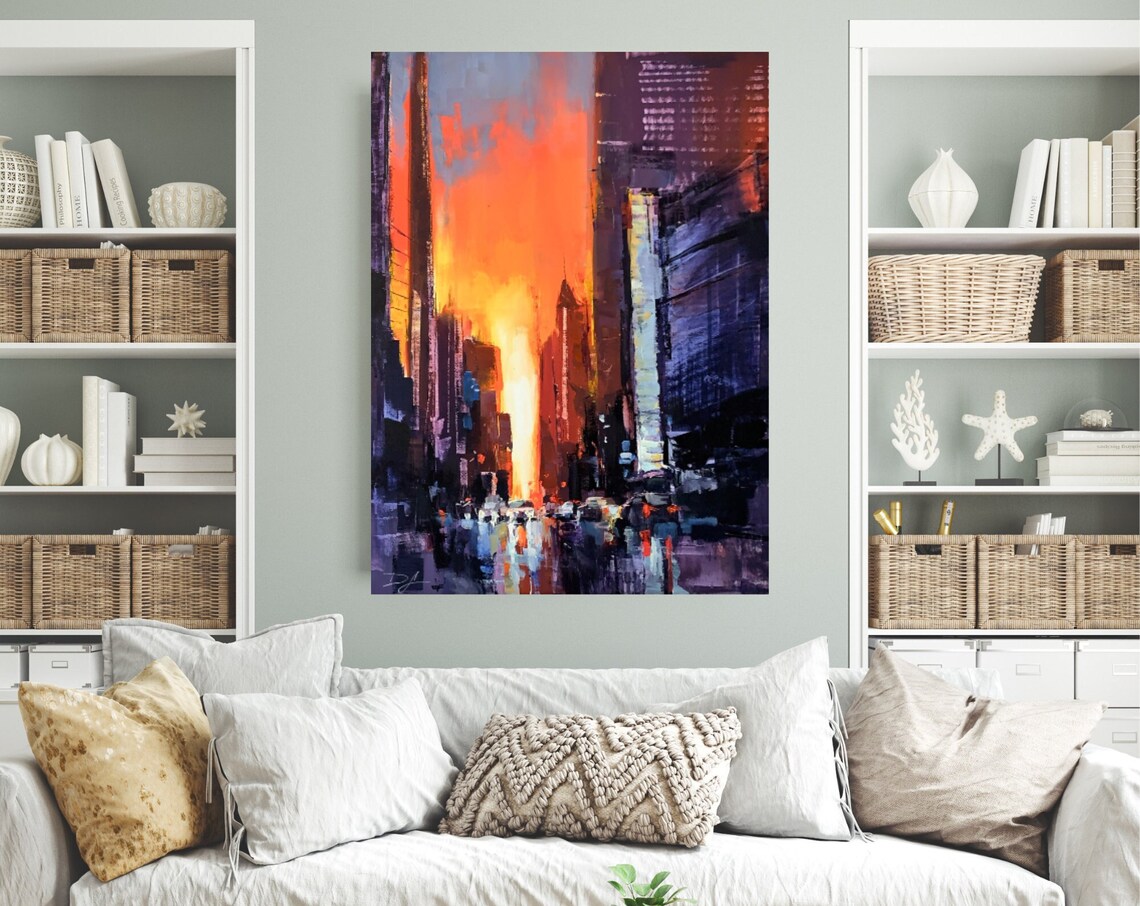 Original Painting Golden Gateway 18x24 Acrylic On Original Painting City Painting Cityscape Decor Toronto Art Cityscape Art - Image 2