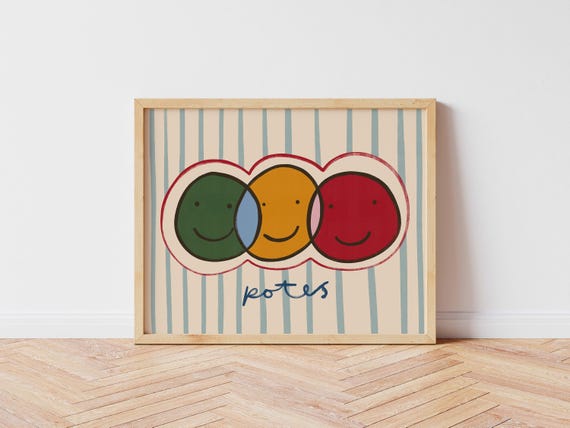 Friends Wall Art Print Colorful Smiley Face Poster For Kids Room Nursery Or Playroom Toddler Bedroom Unframed