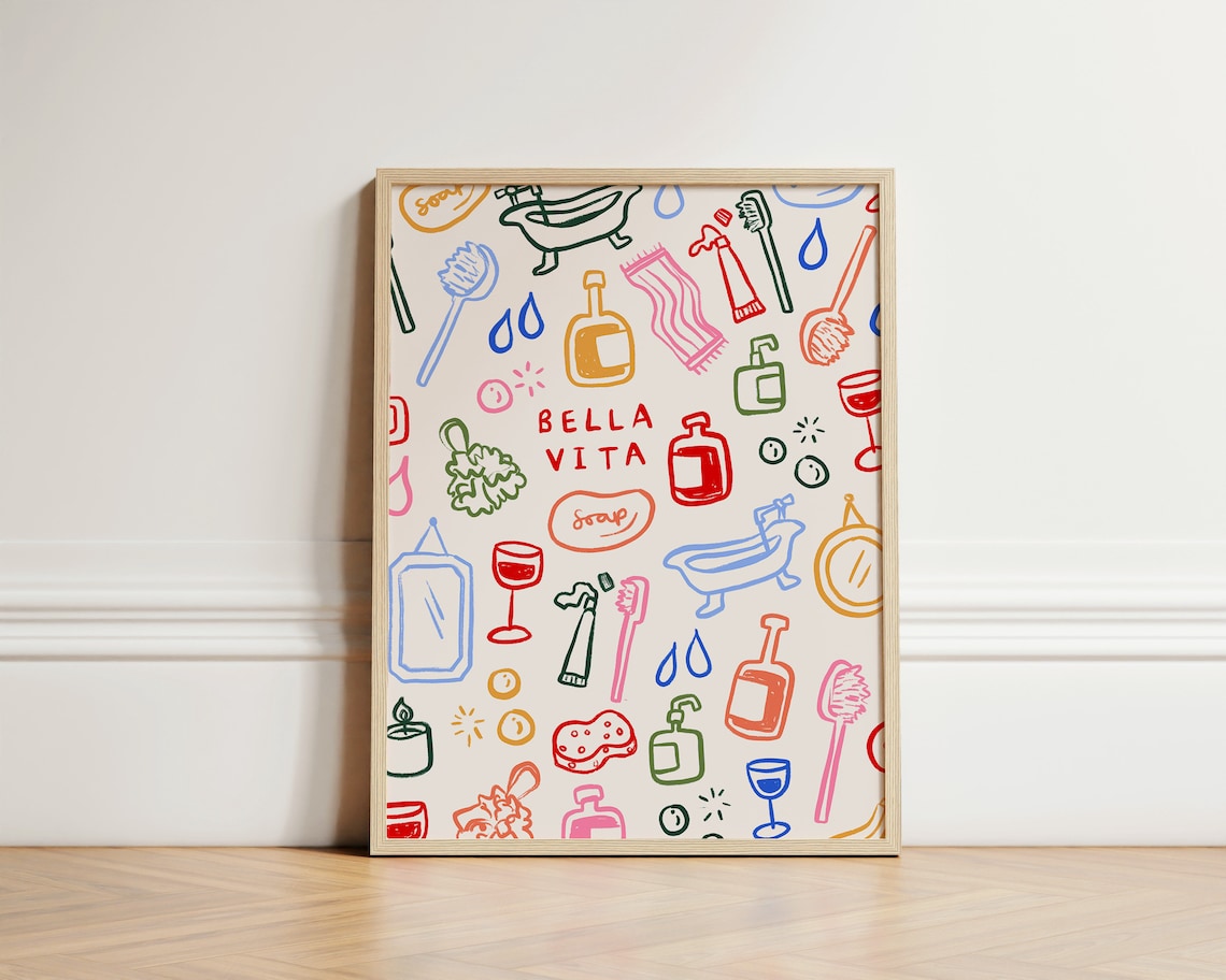 Bella Vita Print, Italian Bathroom Wall Art