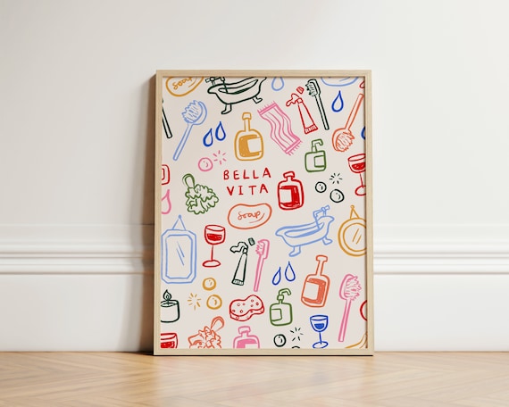 Bella Vita Print, Italian Bathroom Wall Art