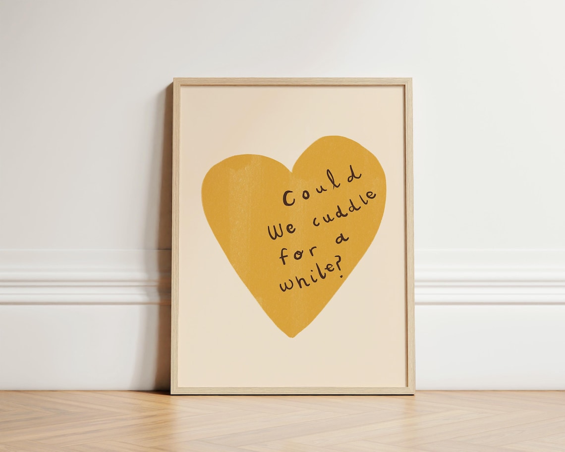 Could We Cuddle Nursery Bedroom Boho Art Print
