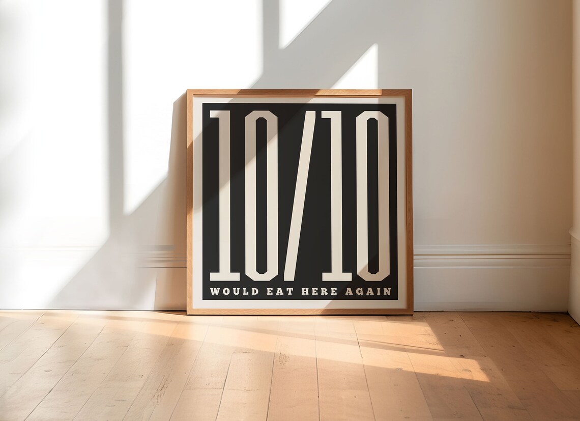 Would Eat Here Again Retro Kitchen Quote Art Print