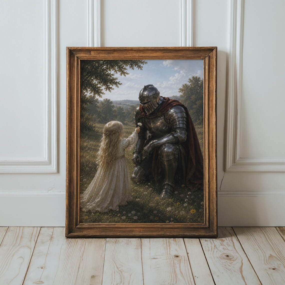 Fantasy Medieval Fairytale Knight And Girl Art Print
