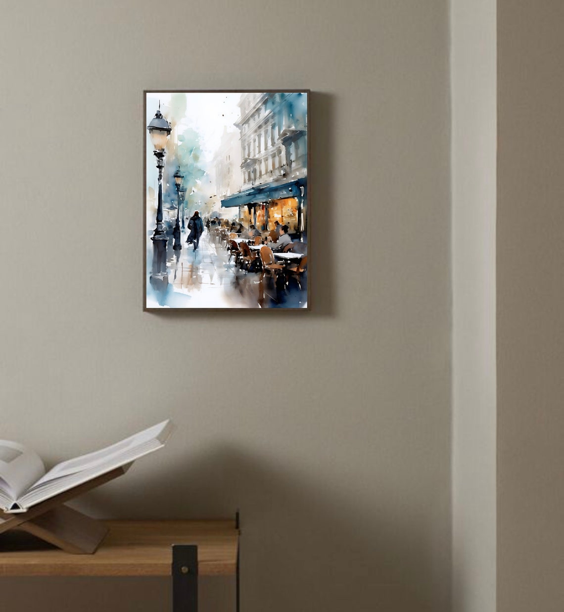 Westminster London Street Cafe Lamppost Watercolor Cityscape Poster - Image 4