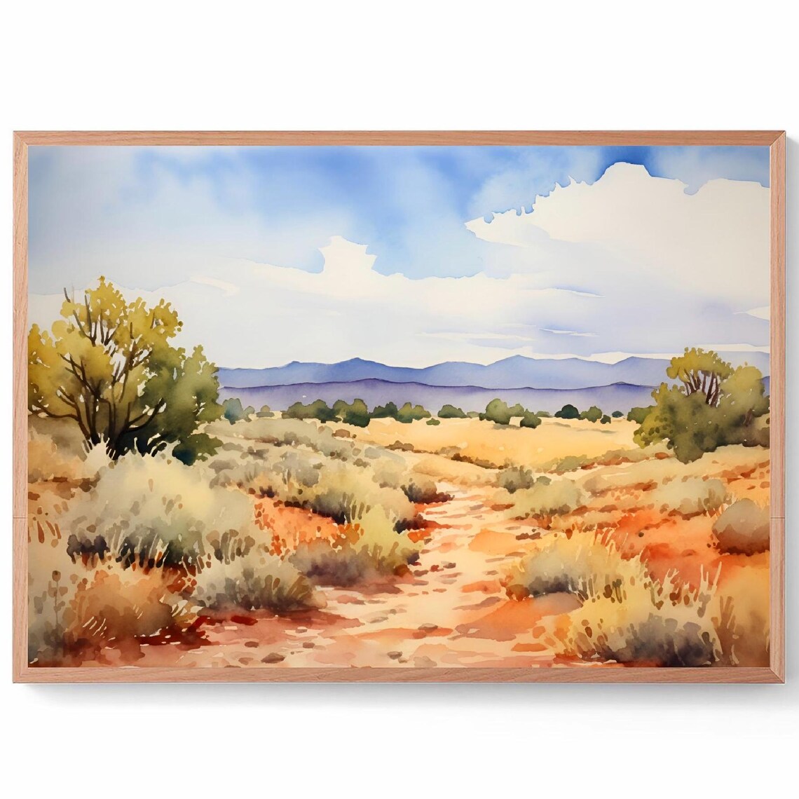 Hill Country Painting Texas Watercolor Travel Poster