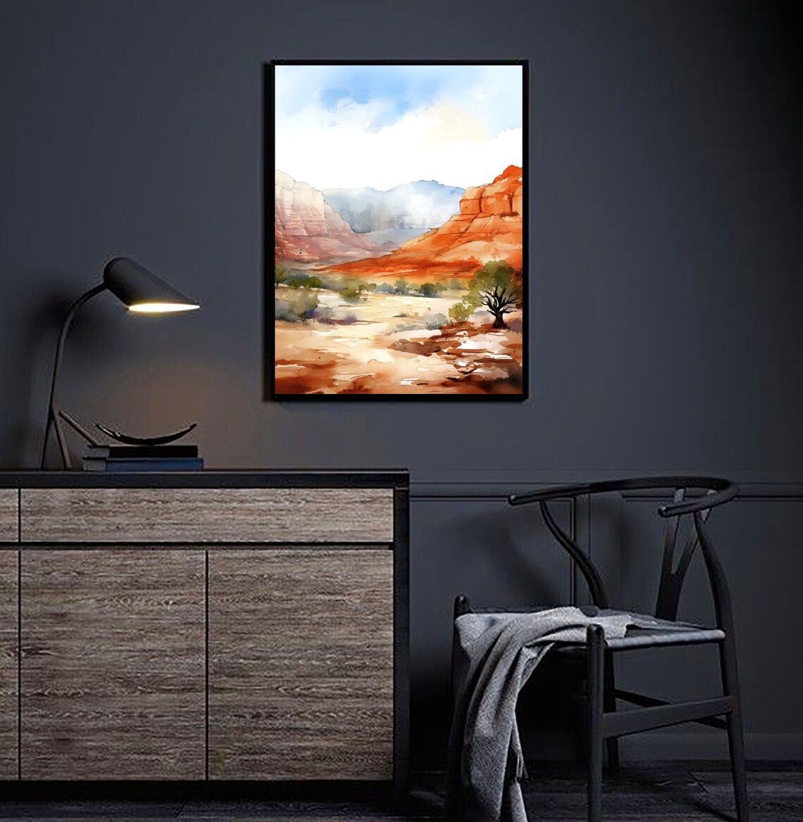 Red Rock Canyon Watercolor Art Print, Nevada Landscape - Image 2