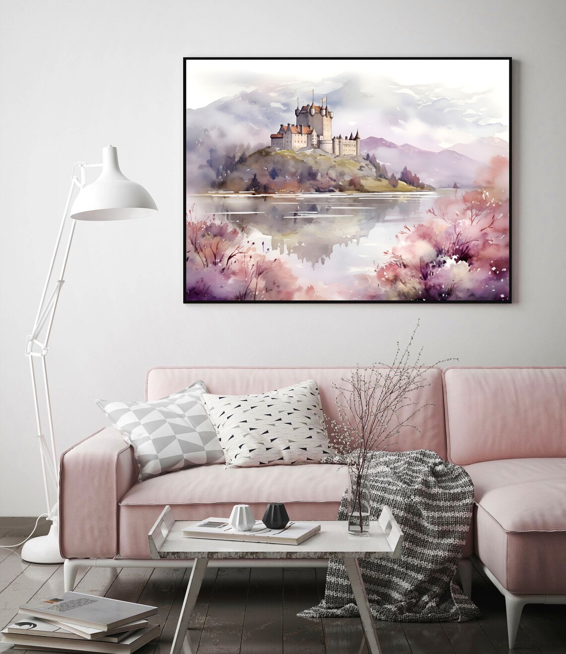 Scottish Castle Watercolor Art Print, Highland Landscape - Image 4