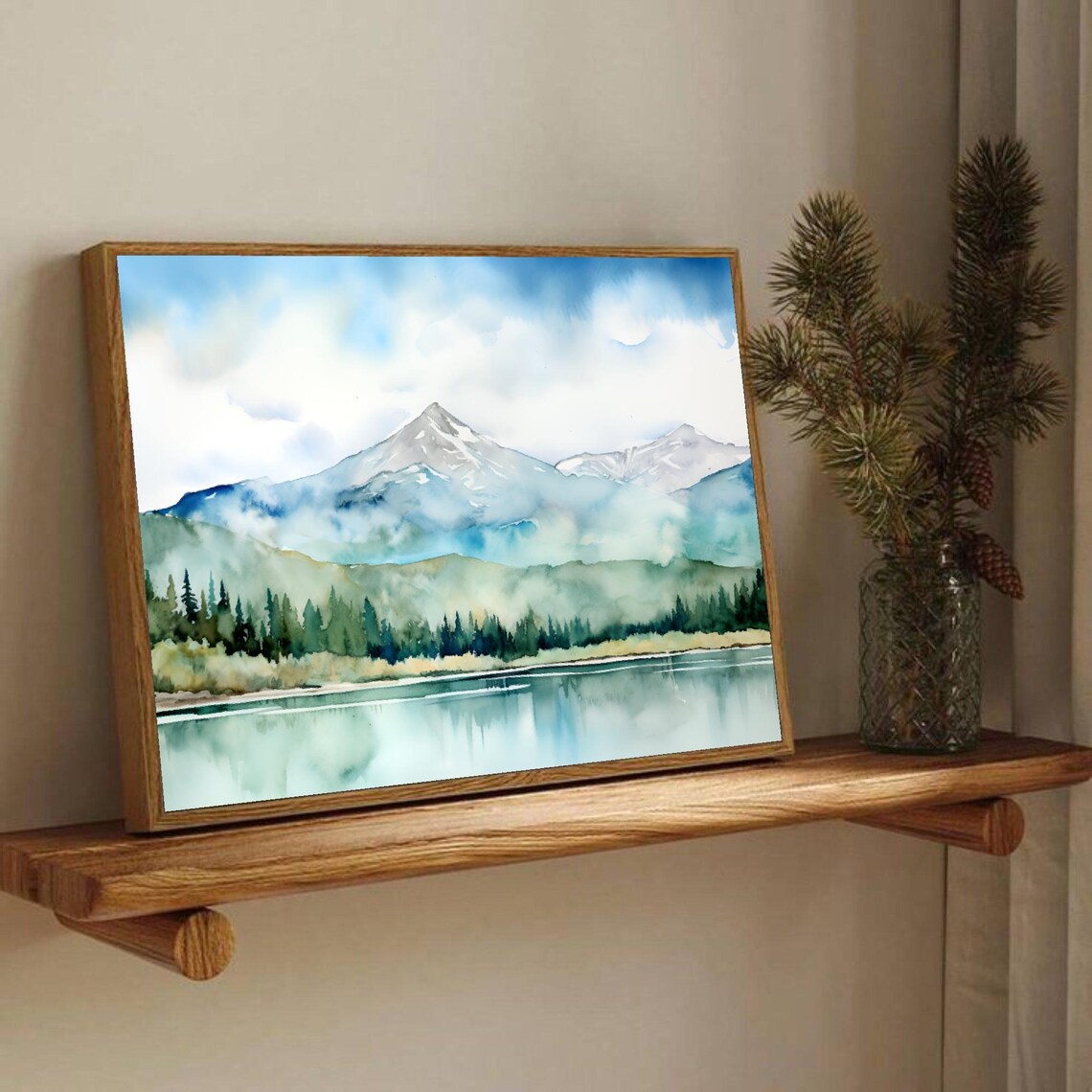 Colorado Watercolor Art Print, Rocky Mountains Panoramic - Image 3