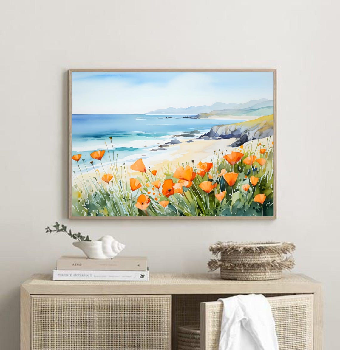 California Painting Santa Catalina Island Watercolor Art Print Seascape Wall Art Coastal Landscape Print Two Harbors Travel Poster - Image 2