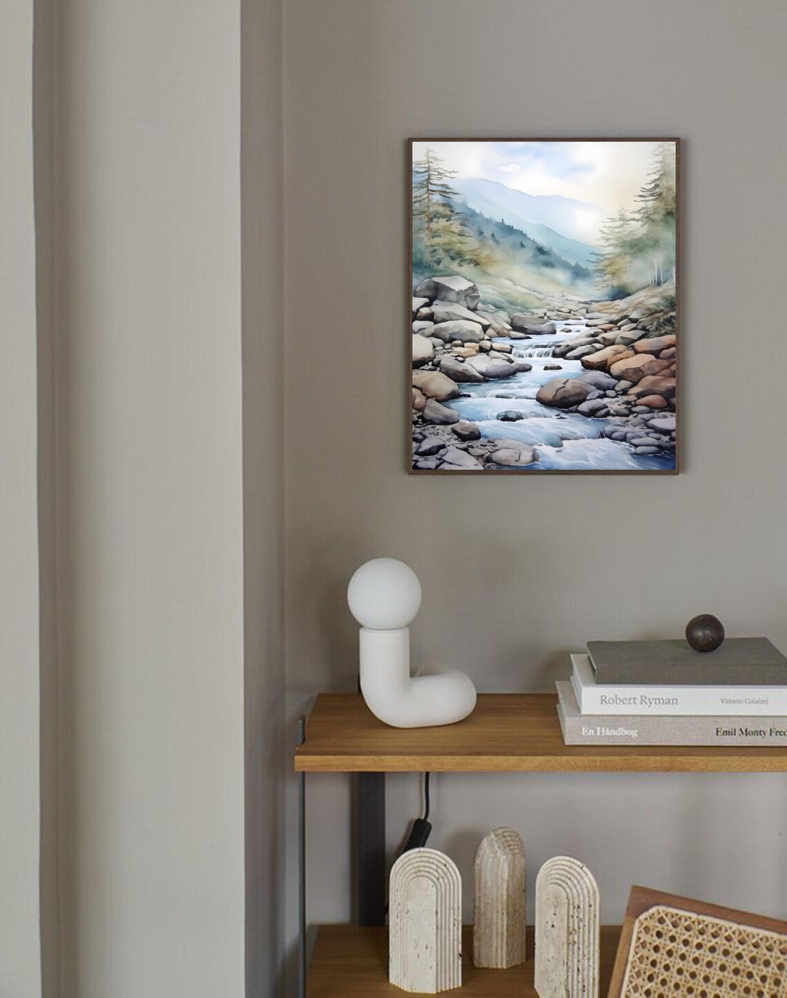 Smoky Mountains Watercolor Vertical Landscape Poster - Image 3
