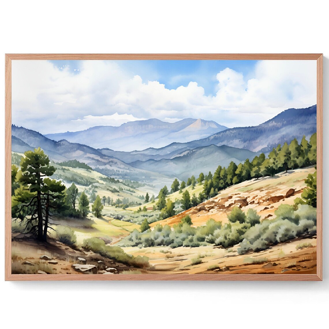 Lincoln National Forest Watercolor Art Print, New Mexico