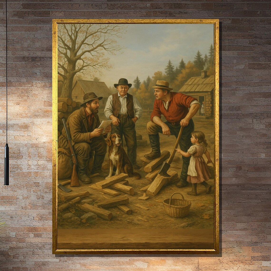 Rural Life Family Gathering Art Print