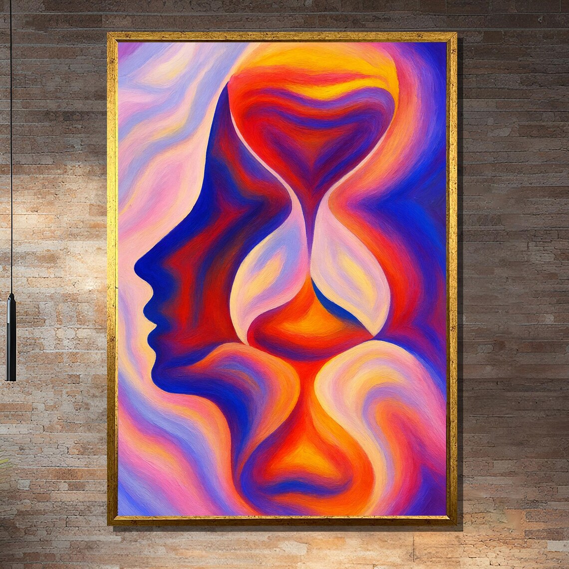 Abstract Hourglass Silhouettes Art Print