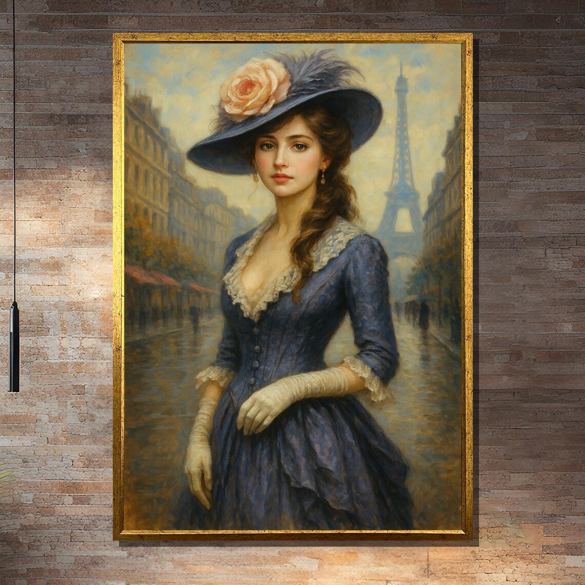 Parisian Lady With Rose Hat Art Print