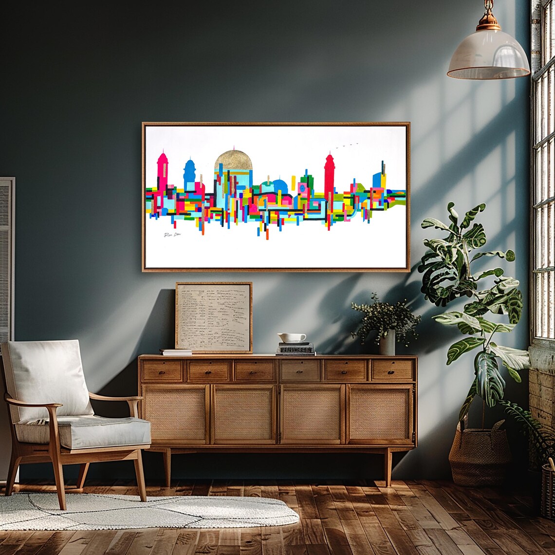 Jerusalem Abstract Painting, Jewish Art by Ron Deri - Image 4