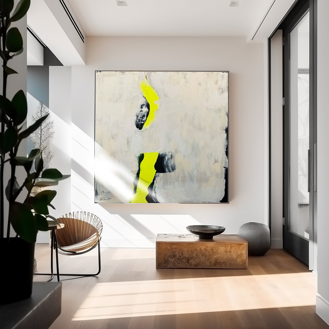 Abstract Beige Painting, Contemporary Art Print - Image 5