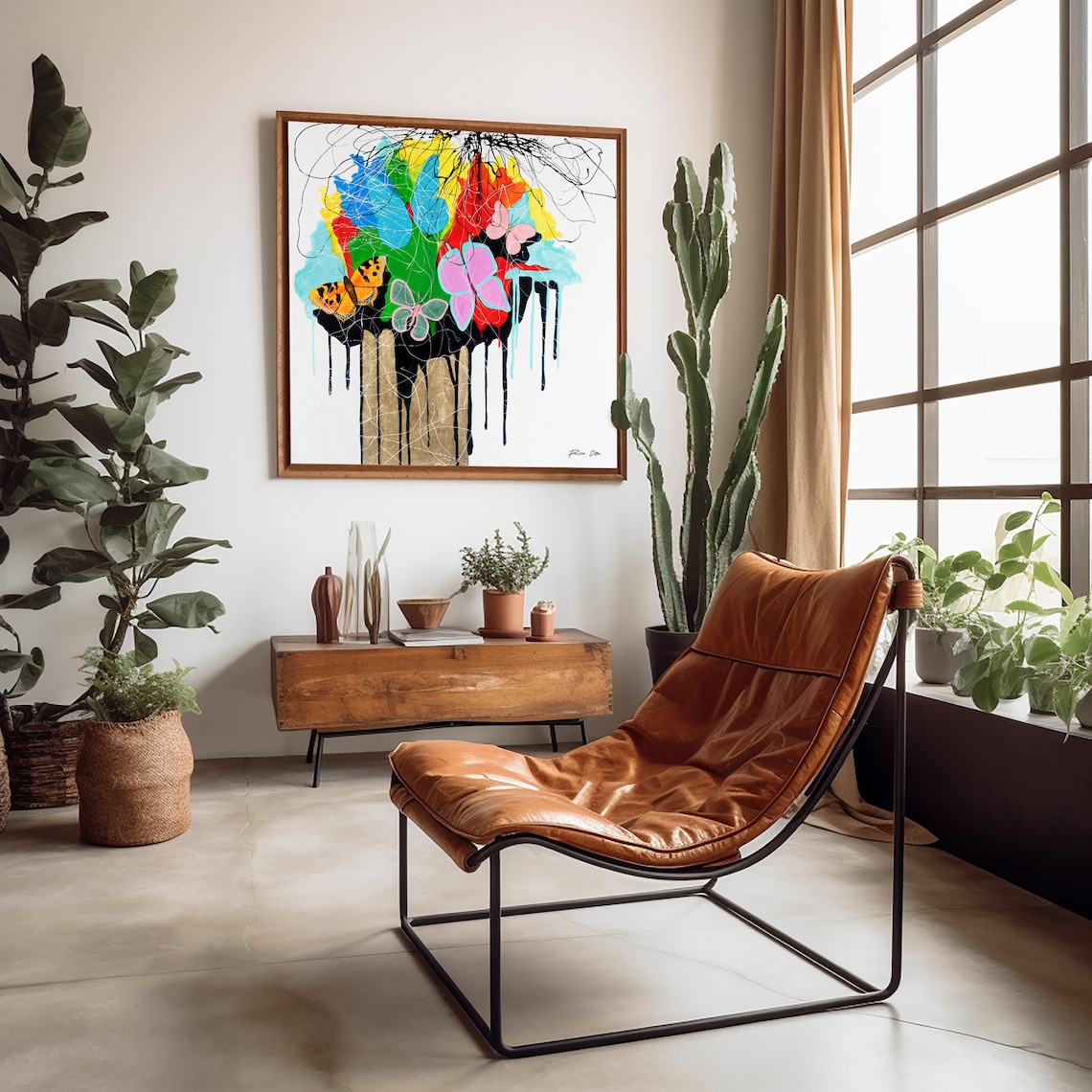 Butterflies Abstract Painting, Contemporary Art Print - Image 5