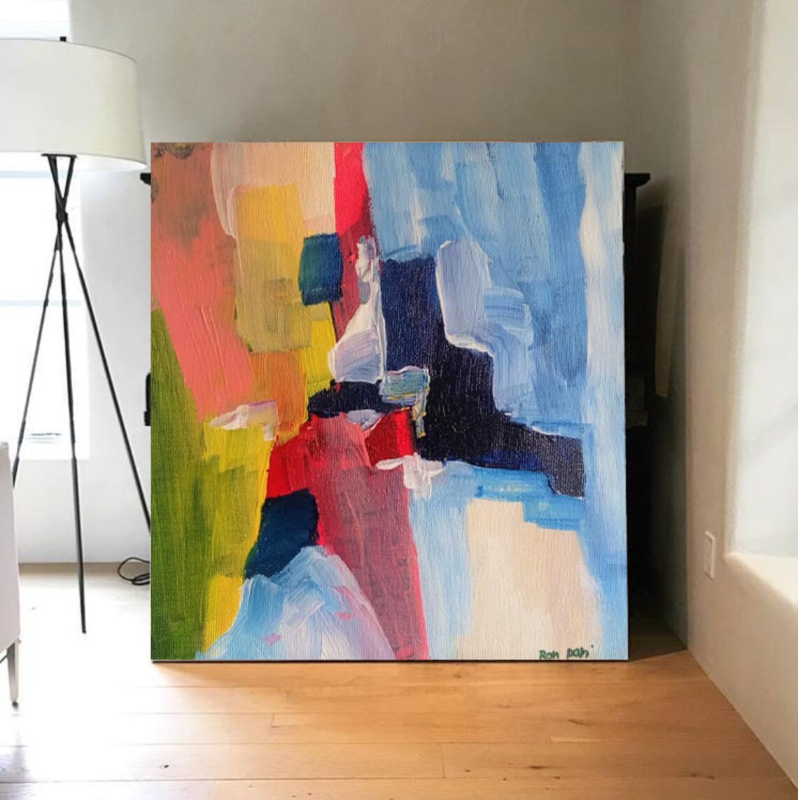 Colorful Abstract Painting, Dining Room Wall Art - Image 3