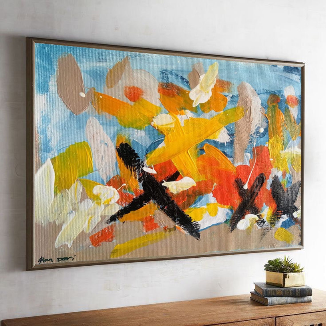 Vibrant Yellow And Orange Abstract Energy Painting By Ron Deri Poster - Image 4