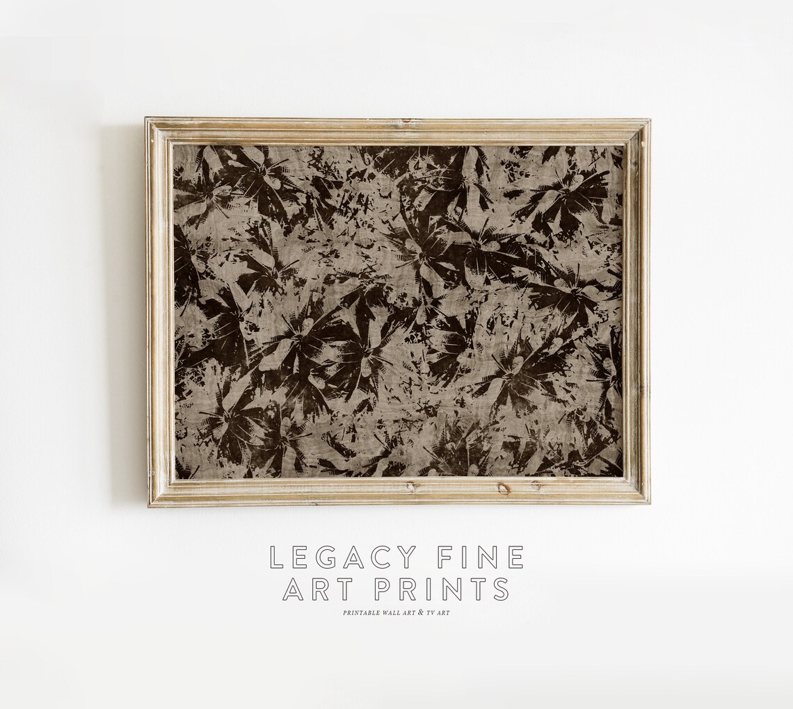 Neutral Botanical Floral Textile Art Print, Cottage Core - Image 2