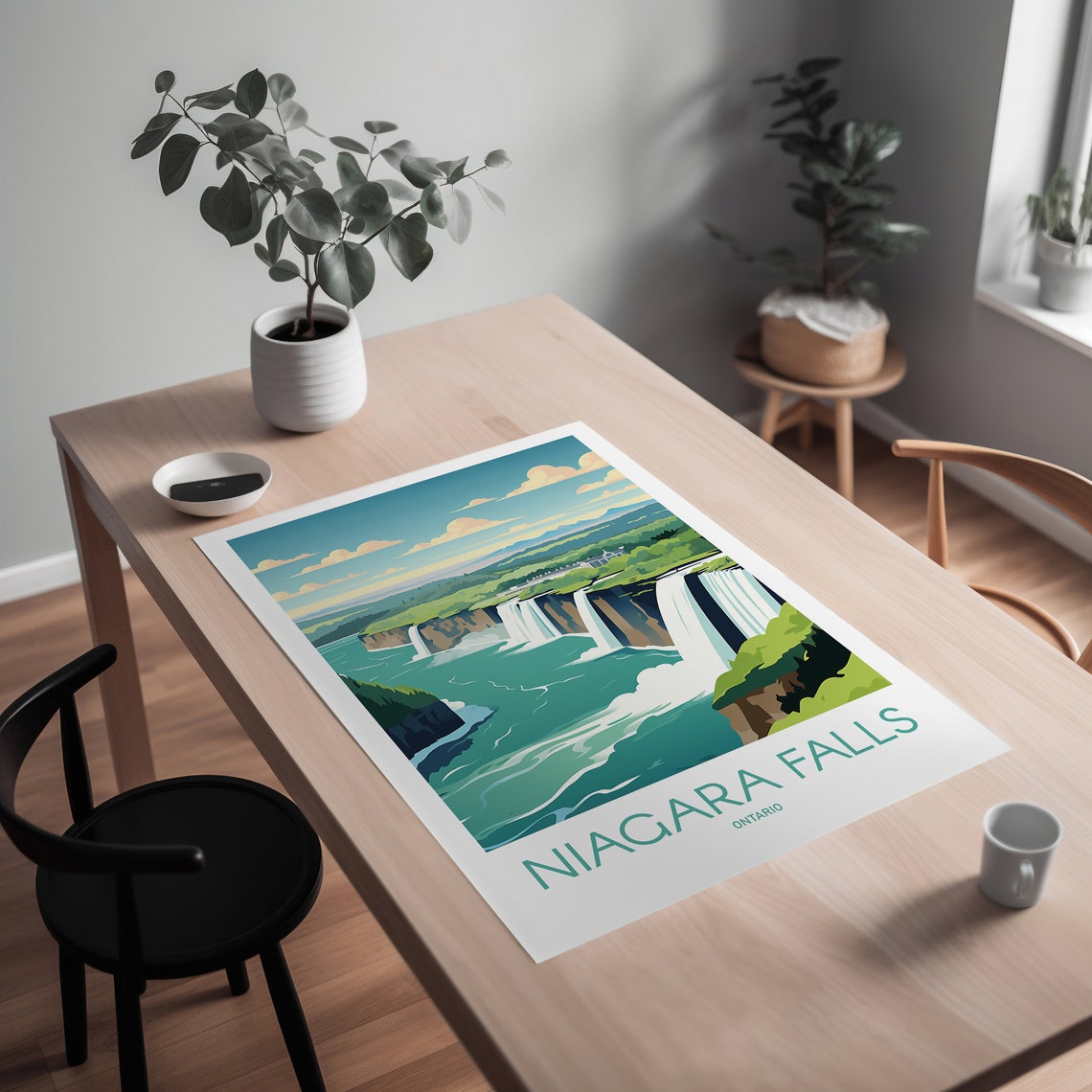 Niagara Falls Ontario Cascading Waterfalls Vintage Travel Poster - Image 2